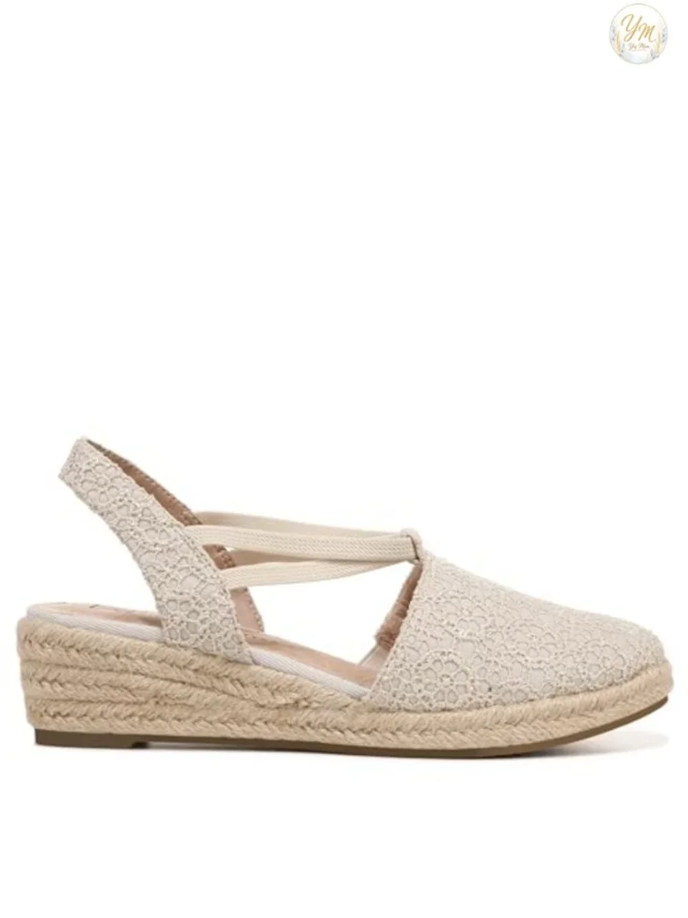 LifeStride Katrina 2 Espadrille Wedge Canvas Slip-On Woven Heel Cushioned Sandal